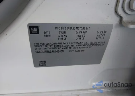 2010 Cadillac Sts Performance from USA, damaged, VIN 1G6DU6EA7A0143459